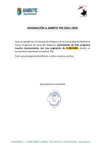 Asignación a Ambite PIR 2022 - 2026