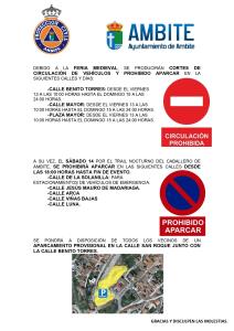 Informamos de cortes de calles y aparcamiento