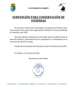 Subvención para conservación de viviendas