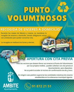 Servicio de Punto de Voluminosos y Recogida de Enseres en Ambite