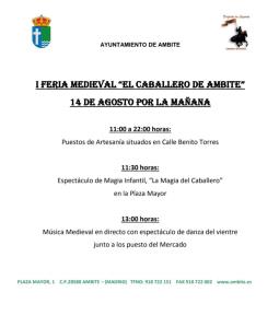 🏰FERIA MEDIEVAL🏰 🐎”EL CABALLERO DE AMBITE”⚔️