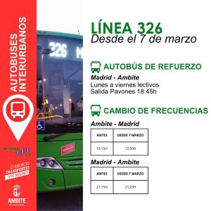 Cambios en las frecuencias de la 326